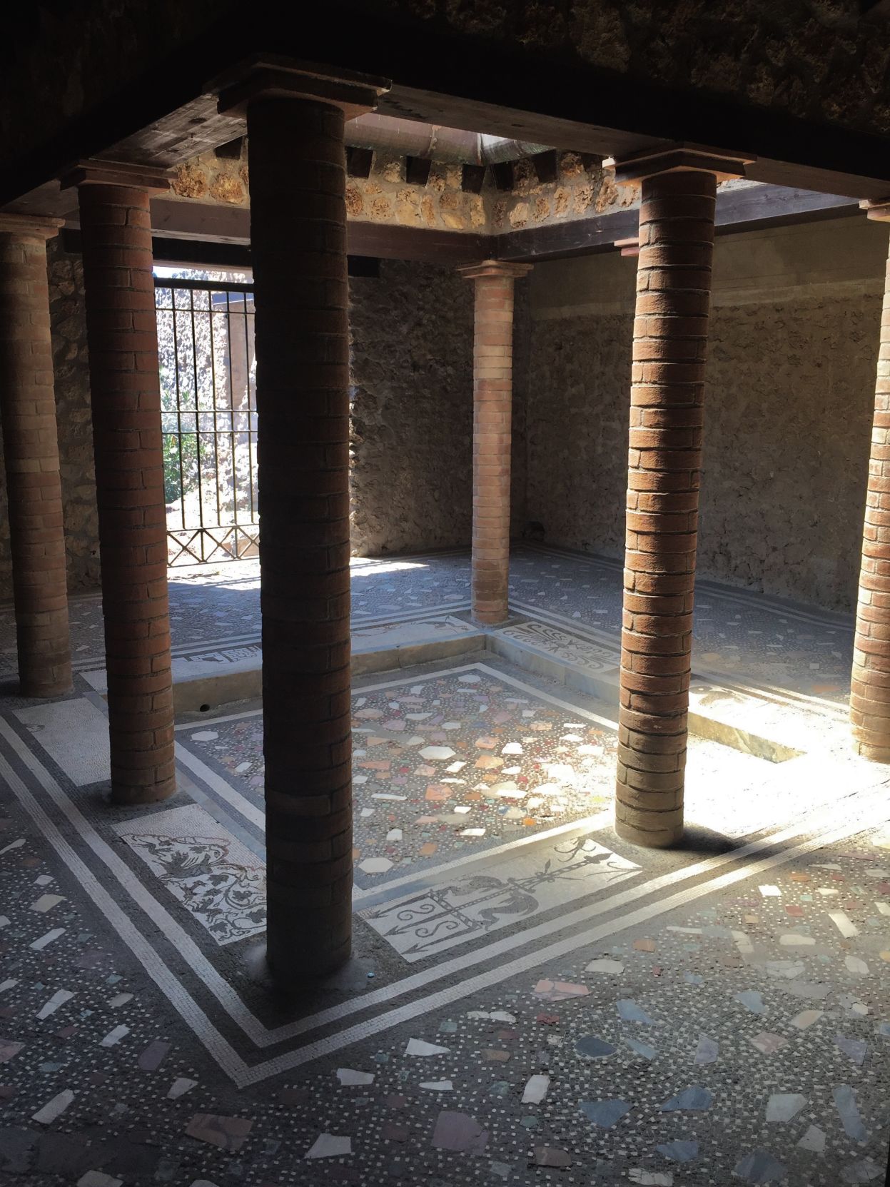 Mosaic tile floor in a Pompeii's home